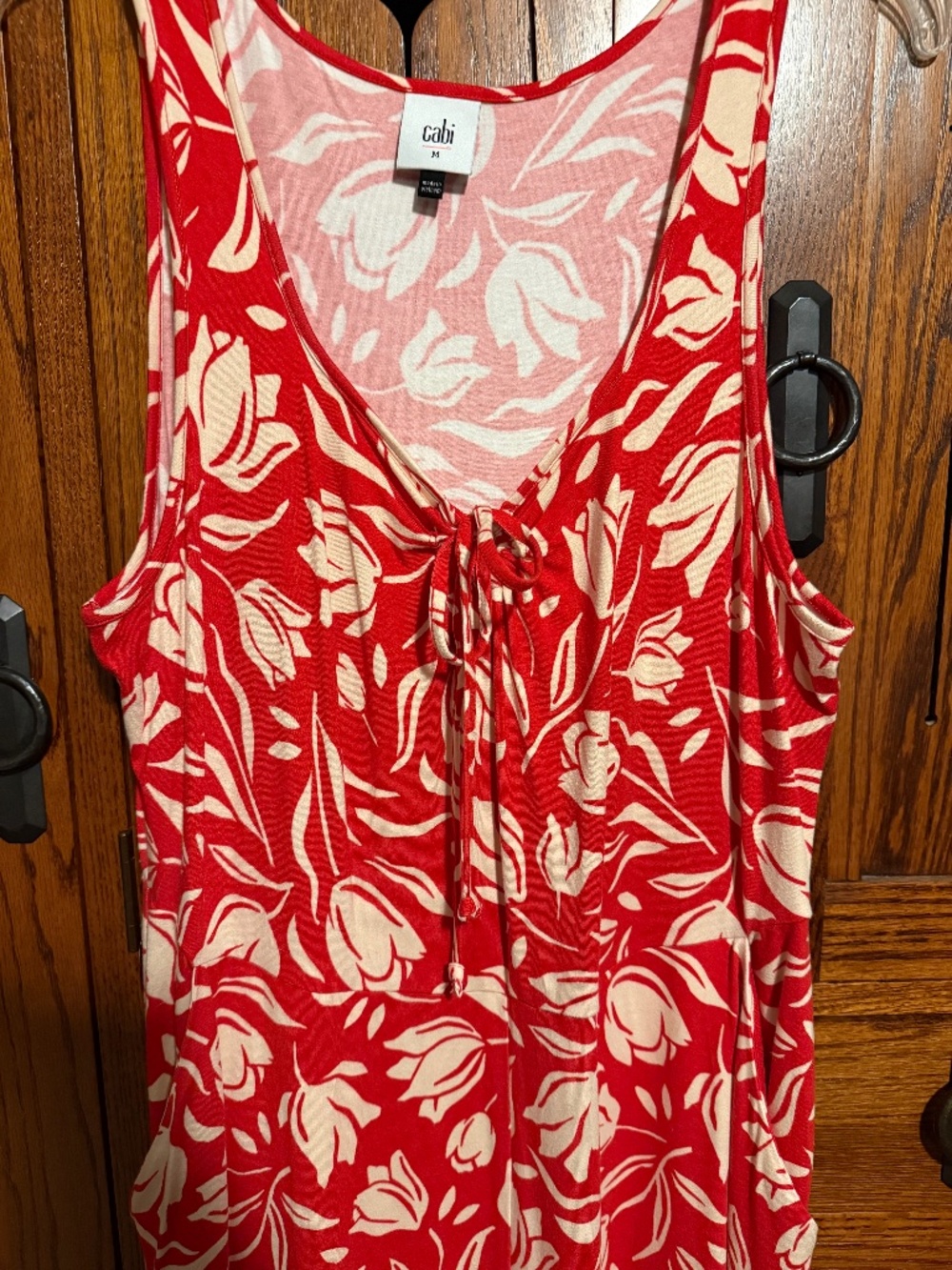 CAbi summer dress, fun eyelet tie with pockets. Womens Med